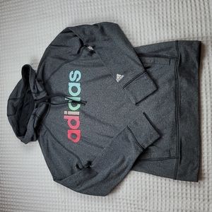 Women's Adidas Gray Hooded Sweatshirt Size Medium